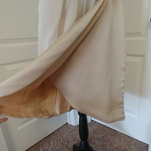 NWT Jade Special Occasion Tiffany Chiffon Khaki Tea Length dress Sz 8 - Picture 6 of 12